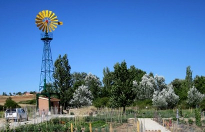 Molinos de viento para regar los huertos de Cobeña