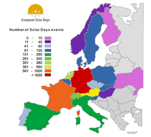 Mapa Día Solar Europeo