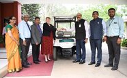 ICRISAT welcomes new electric buggies to its Hyderabad campus in India