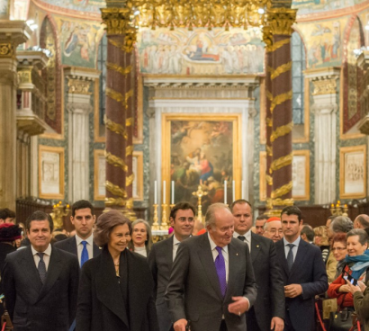 Los reyes eméritos inauguran la iluminación de la basilica romana Santa María La Mayor