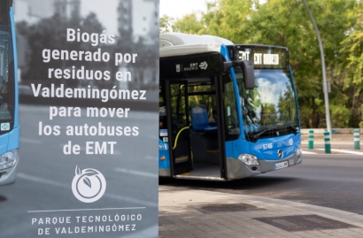 Una veintena de autobuses urbanos de Madrid abandonan el gas natural y lo sustituyen por biometano de vertedero