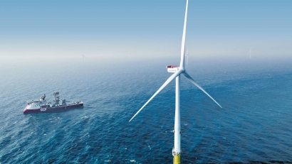 Vattenfall conecta la primera turbina de su megaparque marino Horns Rev 3