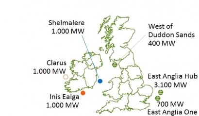Iberdrola se hace en Irlanda con una cartera de 3.000 megavatios eólicos marinos