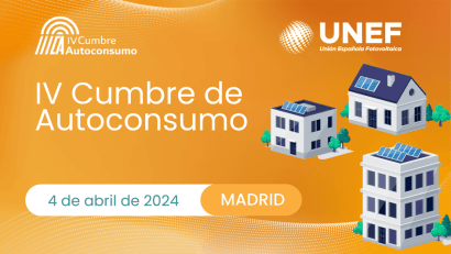  La IV edición de la Cumbre de Autoconsumo de UNEF se celebra el 4 de abril en Madrid 