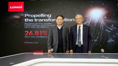 LONGi marca el nuevo récord mundial en eficiencia en células solares de silicio en un 26,81%