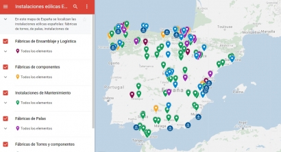 Este es el mapa interactivo de la eólica española