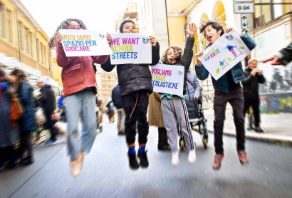 Niñas y niños de toda Europa reclaman Calles abiertas para la Infancia