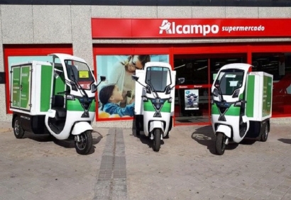 Alcampo Madrid usará triciclos a pedales y vehículos eléctricos y a gas para sus repartos a domicilio