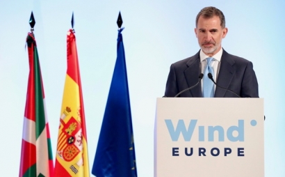 El rey Felipe VI inaugura en Bilbao la gran feria eólica europea, WindEurope