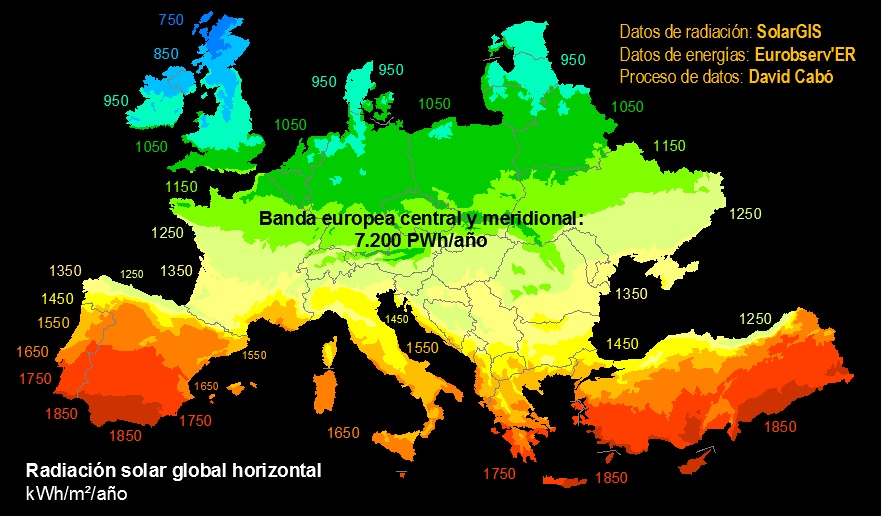 Mapa de radiación Europa