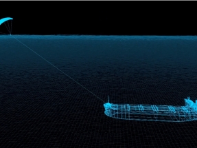 El parapente de 500 metros cuadrados que hace de vela para buques
