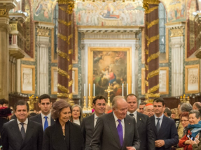 Los reyes eméritos inauguran la iluminación de la basilica romana Santa María La Mayor