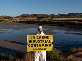 Greenpeace denuncia la "apuesta suicida" de la ganadería industrial en el Día Mundial de la Alimentación