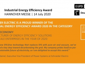 Schneider Electric, premio en Hannover Messe por su solución SM AirSeT que descarboniza la red