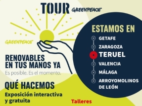Greenpeace continúa por tierras de Aragón su tour Renovables en tus Manos