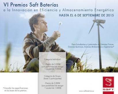 Saft Baterías convoca los Premios a la Innovación en Eficiencia y Almacenamiento Energético