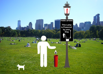 Alumbrado público con el biogás de excrementos de perros