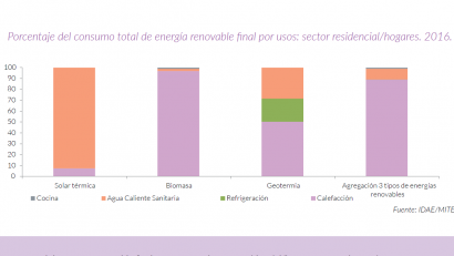 El 91% de la energía renovable que se consume en los hogares procede de la biomasa