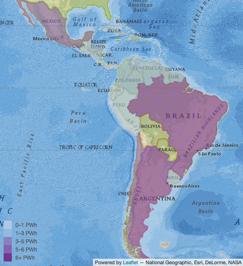 Potencial Eólico en Latinoamérica. NREL