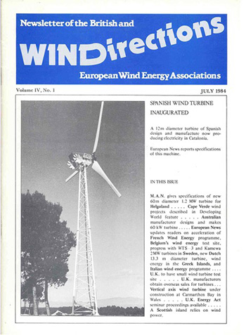 Windirections. Portada Ecotecnia 12/15. 1984