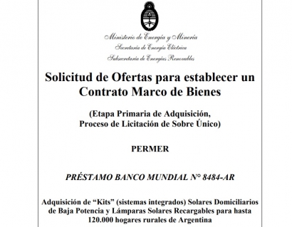 El Gobierno licita la compra de 120 mil sistemas fotovoltaicos hogareños