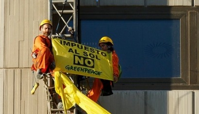 Greenpeace anuncia que no se rendirá en su lucha contra el "Impuesto al Sol"