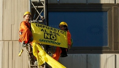 Greenpeace anuncia que no se rendirá en su lucha contra el "Impuesto al Sol"