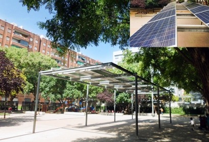 Así es la pérgola fotovoltaica de los Jardines de Safo, en Barcelona