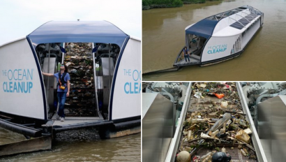 Interceptor, el barco solar que limpia los ríos de plásticos antes de que lleguen al mar