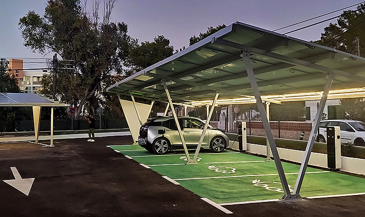 SolarEdge. Marquesina solar parking