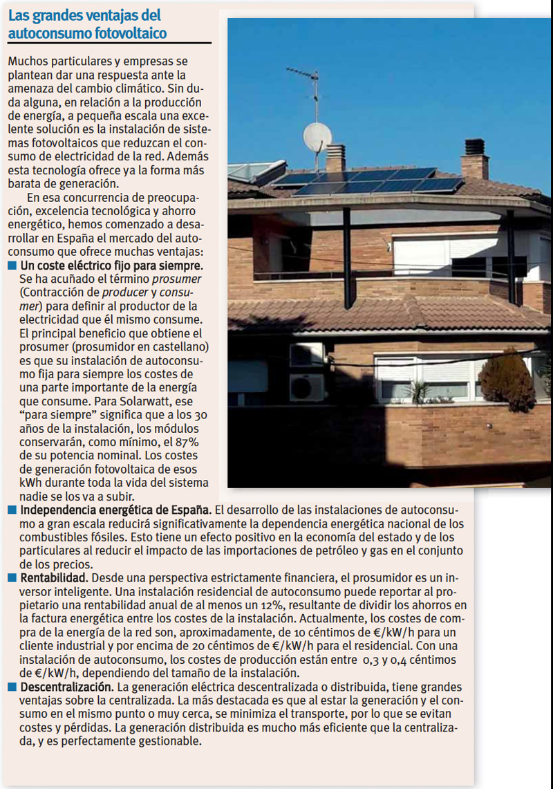 Ventajas Autoconsumo Fotovoltaico