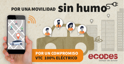 Ecodes lanza una campaña para que VTCs y taxis sean 100% eléctricos en cinco años