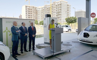 Inaugurado el primer punto de recarga rápida para vehículos eléctricos en Pamplona