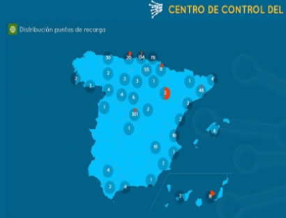 Red Eléctrica publica un mapa de puntos de recarga del vehículo eléctrico en España
