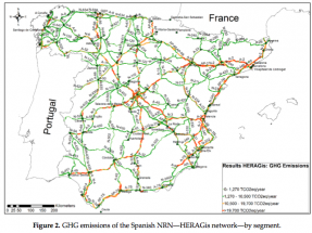 El corredor del Mediterráneo, responsable del 17% de las emisiones GEI de las carreteras españolas