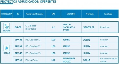 Licitación de renovables: Los ganadores solares y del biogás