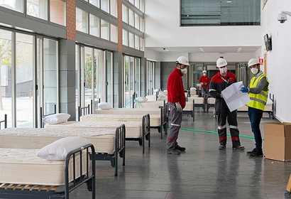 Eiffage Energía coordina las obras del hospital de campaña en la Facultad de Medicina de Albacete