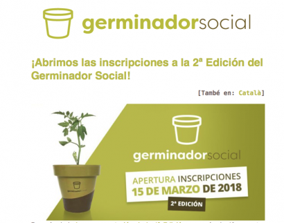 Abierta la participación en la 2ª edición del Germinador Social