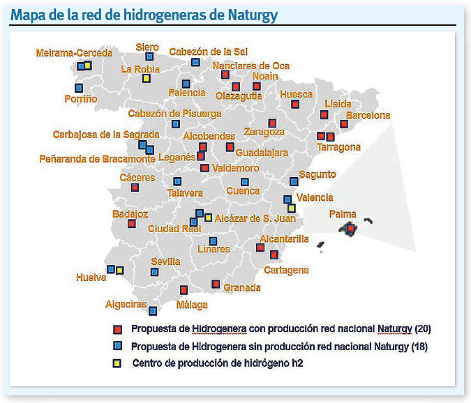 Naturgy. Mapa hidrogeneras