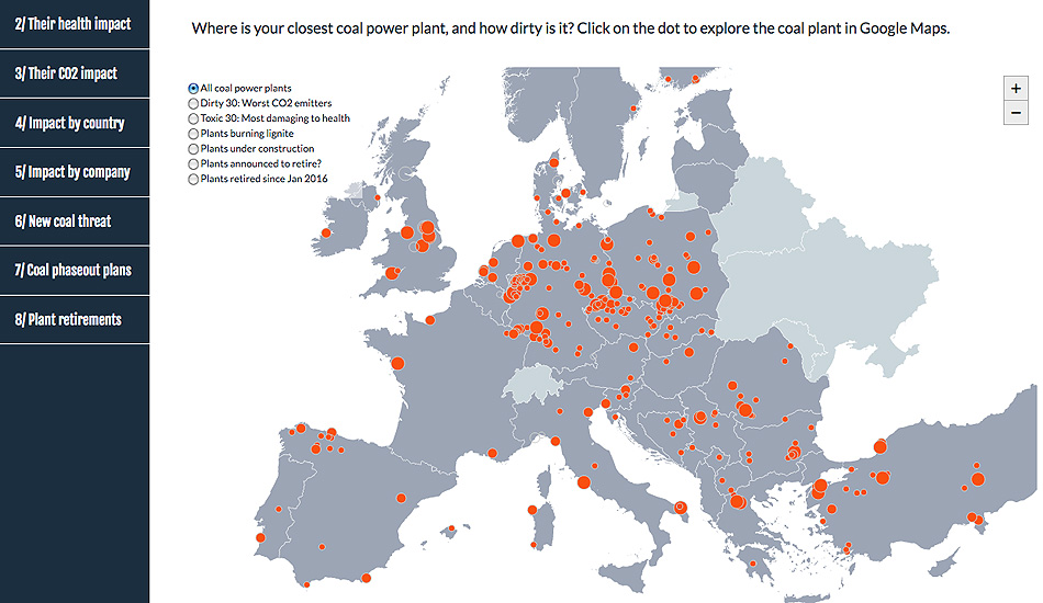 Europe Beyond Coal. Térmicas de carbón en Europa