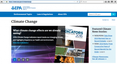 Donald Trump quiere cerrar también la web sobre cambio climático de la EPA