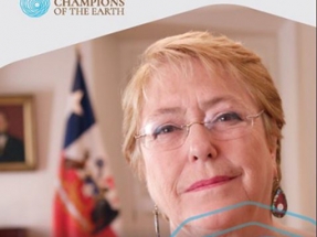 La 3ª Asamblea de la ONU para el Medio Ambiente concede a la presidente Michelle Bachelet el premio Campeones de la Tierra
