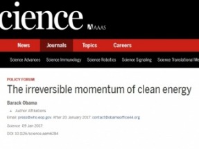 ¿Mensaje a Trump? Obama publica un artículo científico en el que defiende a las energías limpias