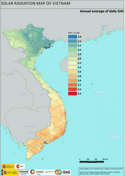 Ciemat y Cener realizan y presentan el mapa solar de Vietnam